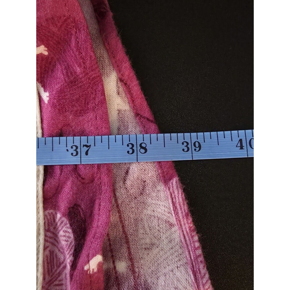 Munki Munki Purple Knitting Cat Flannel Sleep Shirt Mid Thigh 3X Plus Cotton - Picture 9 of 10